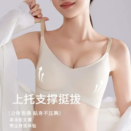 果冻胶无痕内衣女小胸聚拢提拉承托无钢圈防下垂收副乳舒适文胸罩商品大图
