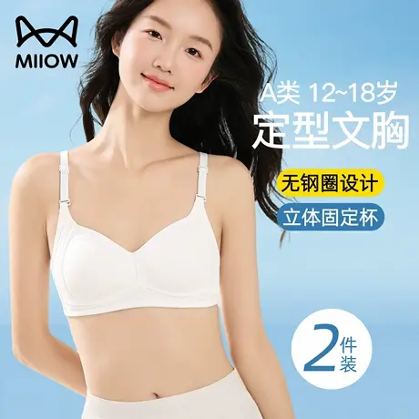 猫人定型少女文胸初高中女生发育期青少年二三阶段学生无钢圈内衣图片