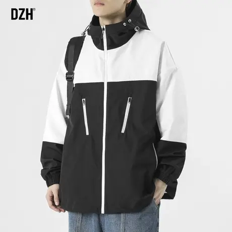 男士登山服冲锋衣男川西旅游穿搭痞帅连帽外套春秋款休闲工装夹克商品大图