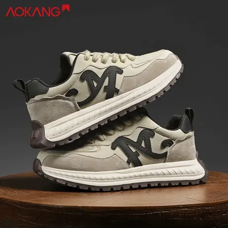 奥康休闲板鞋男款2025新款秋季男士运动鞋男款增高百搭时尚高级感商品大图