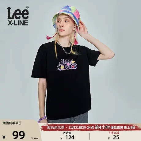 Lee23新品舒适男友版印花圆领女短袖T恤潮LWT0055224LE图片