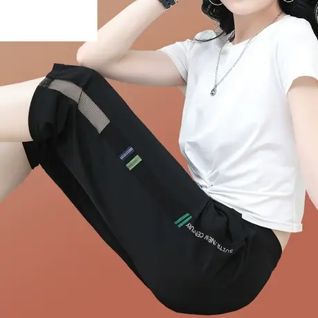 恋上17号冰丝七分裤夏季薄款女2023新款夏天中年妈妈宽松休闲女裤商品大图