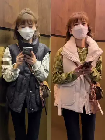 立领羽绒马甲女短款2023秋冬新款宽松韩版小个子坎肩上衣外套潮商品大图