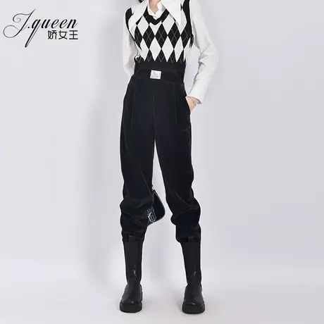 灯芯绒哈伦裤女春秋季新款时尚百搭萝卜裤高腰显瘦休闲九分束脚裤商品大图