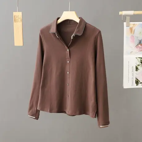 春秋百搭衬衫女2024新款爆款秋季小个子穿搭衬衣设计感小众上衣女商品大图