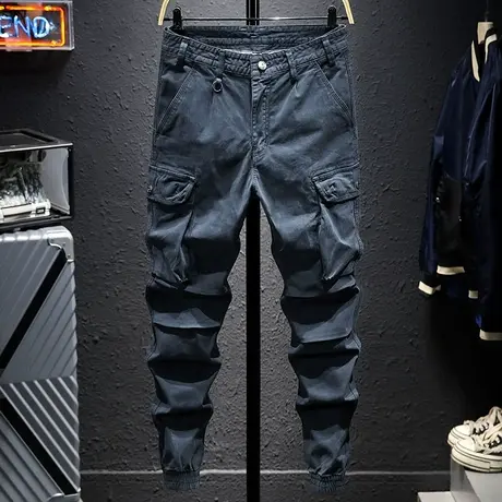 秋冬款潮牌工装裤男宽松束脚百搭男士休闲长裤子男多口袋韩版潮流商品大图
