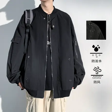 美式复古街头飞行员夹克棒球服男女潮牌宽松小众百搭休闲工装外套商品大图