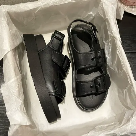 厚底增高凉鞋女2024年新款夏季平底休闲百搭时尚显瘦沙滩外穿女鞋商品大图