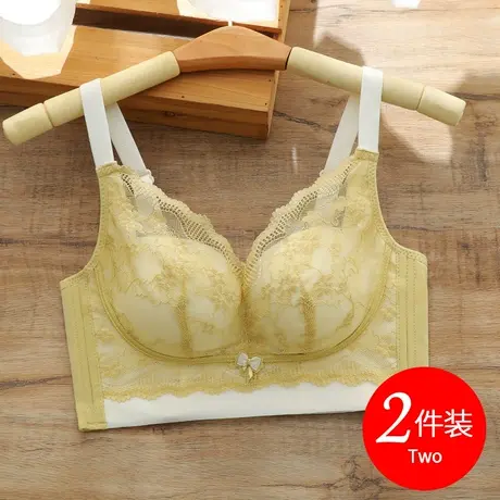 大胸显小内衣女士薄款收副乳蕾丝文胸罩无钢圈防下垂上托2024新款图片