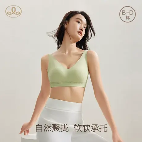 三针女士内衣文胸美背夏季薄款无痕聚拢无钢圈背心式防下垂胸罩商品大图