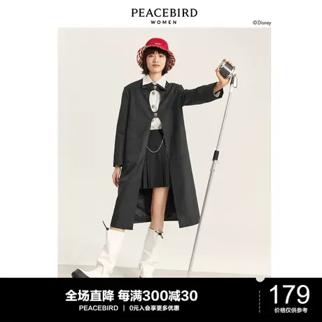 太平鸟跳跳虎联名中长款风衣女年官方秋冬新款小个子风衣外套商品大图