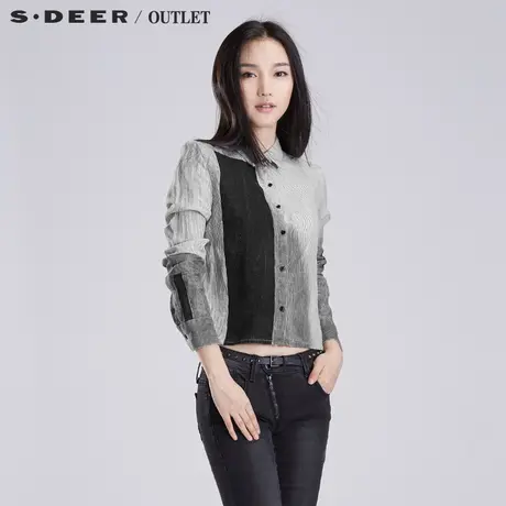 【清仓】sdeer圣迪奥简约修身衬衣长袖衬衫S16180547图片
