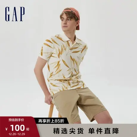 Gap男装夏季新款印花短袖POLO衫612686运动休闲T恤上衣商品大图