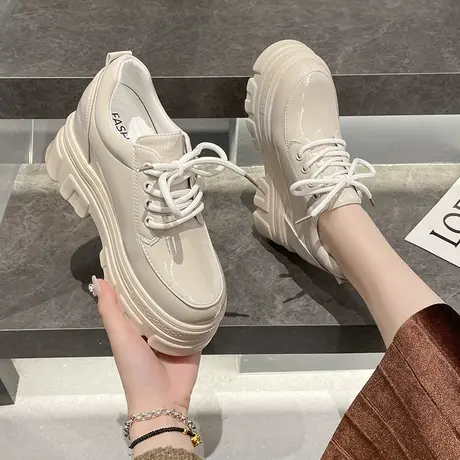 乐福鞋女春季女鞋子2024新款厚底小个子内增高女鞋英伦小皮鞋单鞋商品大图