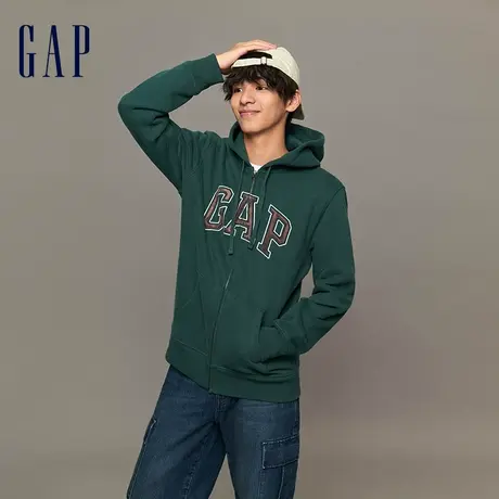 Gap男女装冬季2023新款经典LOGO碳素软磨抓绒卫衣816853休闲上衣图片