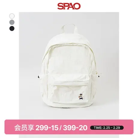SPAO韩国同款24年春季新款男女款休闲户外纯色双肩背包SPAKEA9A51商品大图