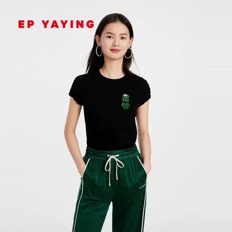 EP YAYING雅莹女装 修身圆领内搭短袖t恤上衣 2023新款5322A图片