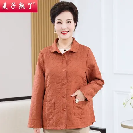 中老年女装妈妈衬衫新款中年人时尚减龄上衣洋气高贵春秋厚款外套商品大图