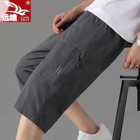 男士七分裤夏季薄款2023新款纯棉工装直筒中裤子男款宽松休闲短裤商品大图