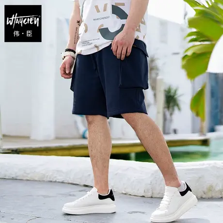 伟臣潮流日系机能大码休闲短裤男胖子加肥加大工装直筒裤肥佬中裤商品大图