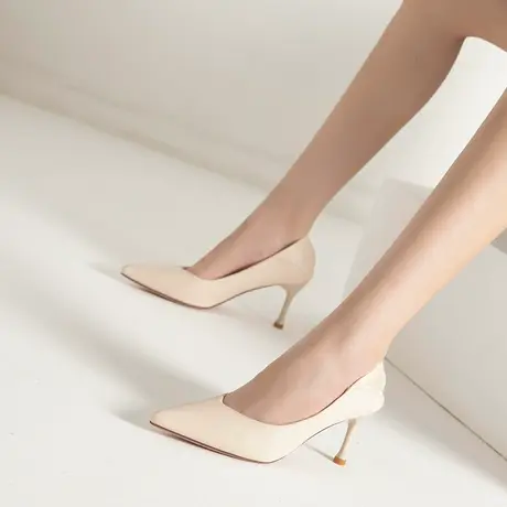 高跟鞋女春款2023年新款细跟职场职业工作鞋上班尖头显瘦气质单鞋图片