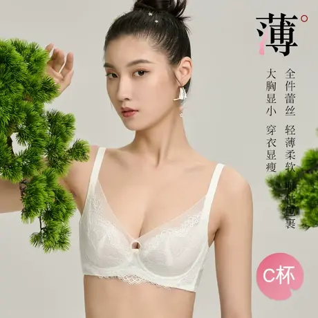 秀黛大胸显小文胸无钢圈防下垂胸罩内衣女超薄聚拢调整型收副乳图片