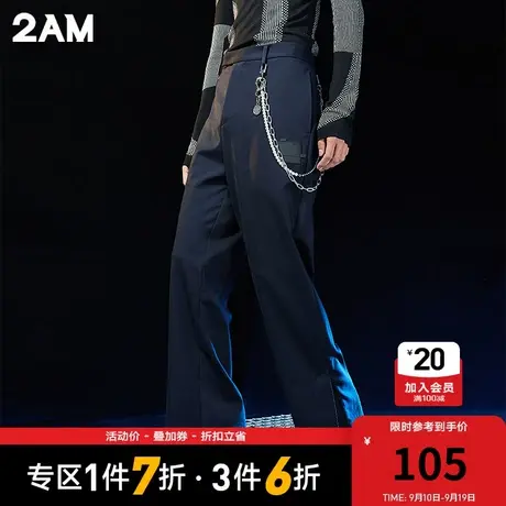 卡宾潮牌2AM金属挂饰直筒裤休闲裤街头风个性商品大图