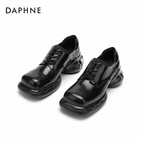 DAPHNELAB达芙妮泡泡糖乐福鞋女2024新款玛丽珍黑色小皮鞋女真皮商品大图