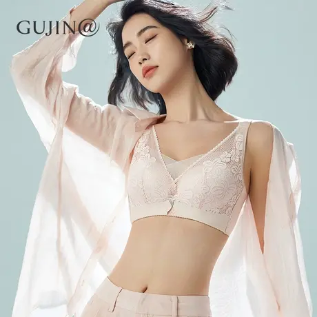 古今@内衣女无钢圈大胸显小聚拢调整型收副乳防下垂大码文胸罩薄商品大图