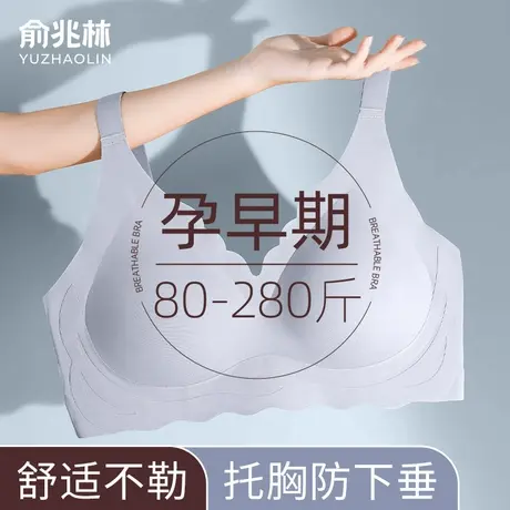 孕妇内衣孕早期专用聚拢大胸显小收副乳防下垂薄款大码哺乳文胸罩商品大图