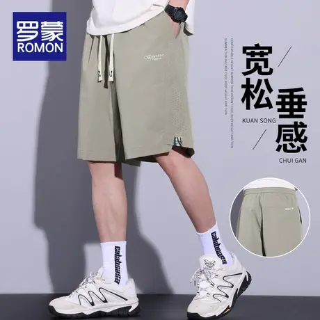 罗蒙冰丝短裤男士休闲裤薄款宽松五分裤子夏季男装新款速干运动裤商品大图