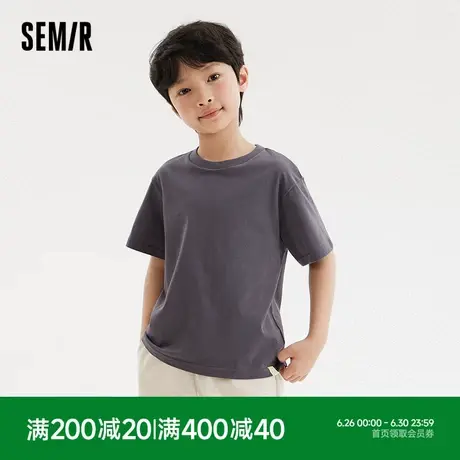 森马儿童短袖T恤男童女童纯棉t夏季童装简约百搭上衣中大童休闲装商品大图