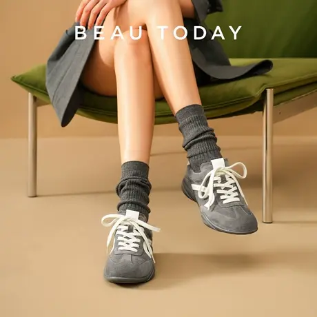 【佳雪佳敏】BeauToday真皮复古德训鞋经典阿甘鞋-SW图片