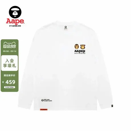 Aape旗舰店男装秋冬猿人军团徽章休闲潮流长袖T恤1575XXP商品大图