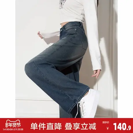 唐狮2025春秋牛仔长裤休闲百搭女士牛仔裤直筒长裤高级流行图片