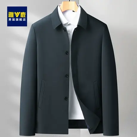 翻领夹克男中青年商务休闲男装2023年春秋防风新款中老年爸爸外套商品大图