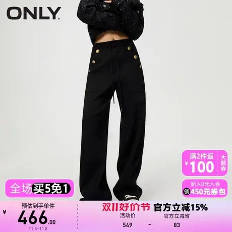 【上新】ONLY奥莱休闲潮流高腰显瘦直筒工装裤休闲裤女商品大图