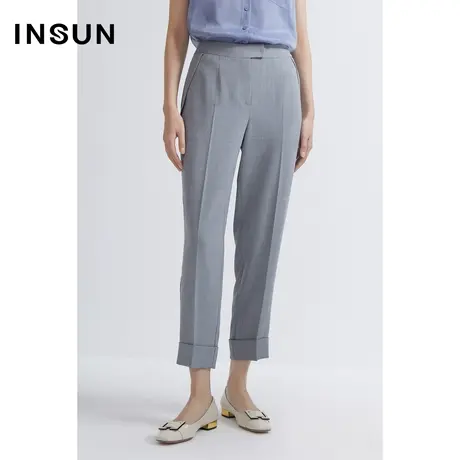 恩裳商场同款夏季肌理感百搭中色调抗皱通勤小脚西装裤女商品大图