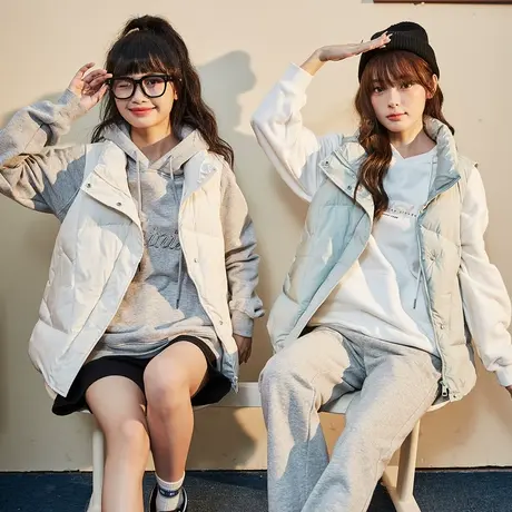 唐狮短款羽绒服马甲女冬装新款韩版羽绒背心秋冬叠穿保暖外套内搭图片