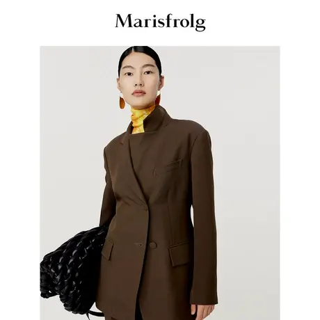 【逐光之旅】玛丝菲尔西装秋季新款橡木棕收腰百搭羊毛西装图片