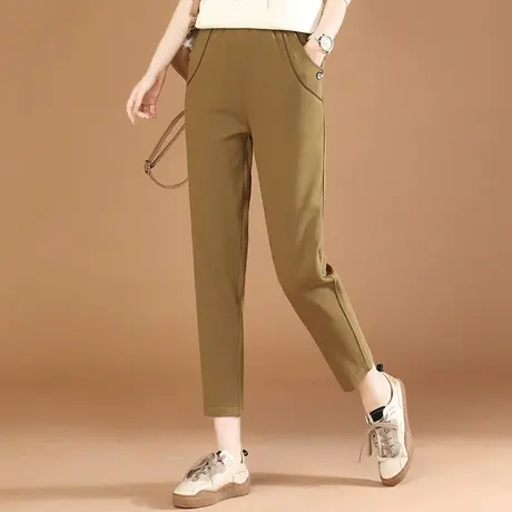 韩潮袭人复古松紧腰哈伦休闲裤女2024春季新款直筒运动裤卫裤子商品大图