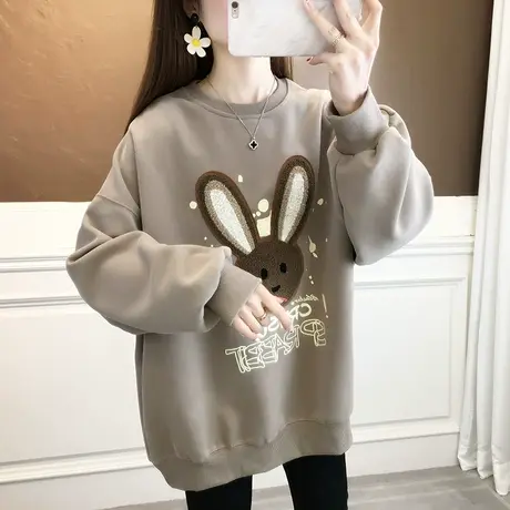 兔子卫衣女宽松休闲圆领外套春秋款2023新款春季爆款洋气小众上衣商品大图