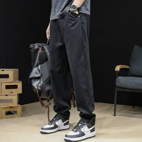 直筒休闲裤男士春秋款宽松阔腿潮牌大码锥形2024新款工装裤子男裤商品大图