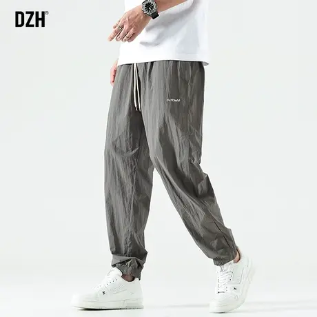 男士冰丝速干休闲裤男夏季薄款灰色束脚运动裤2023新款宽松九分裤商品大图