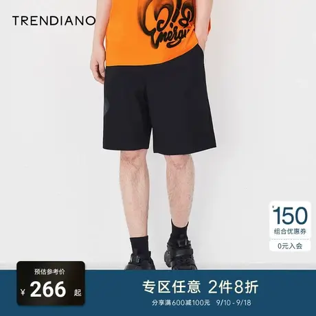 TRENDIANO官方潮牌男装夏季新款潮流设计感字母休闲短裤男士裤子商品大图