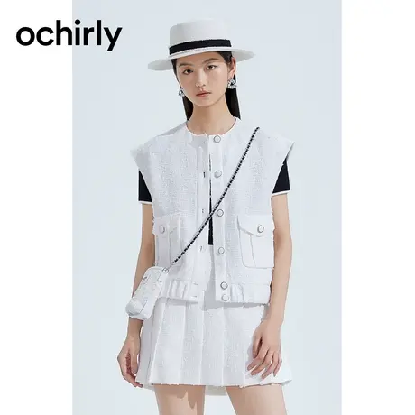 【呼呼严选专享】黑标系列 欧时力新款夏装配挎包小香风粗花呢马图片