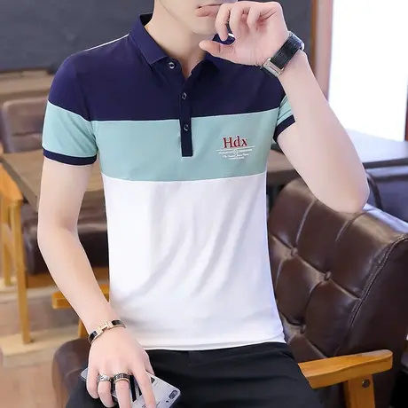 夏季t恤男士短袖新款翻领保罗polo衫夏装休闲潮流男装半袖上衣服商品大图