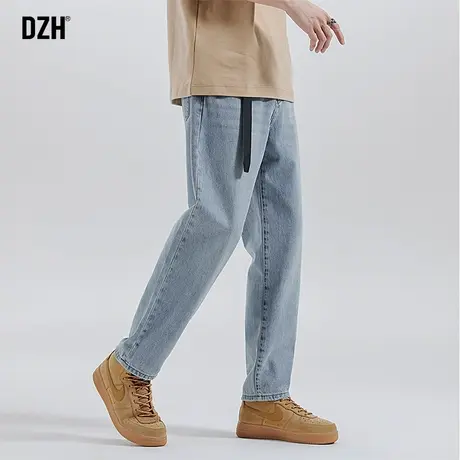 男士浅蓝色修身牛仔裤男直筒宽松春季裤子休闲百搭2025新款锥形裤商品大图