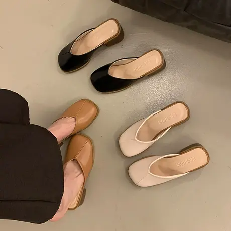 包头凉鞋女秋冬外穿2024年新款法式穆勒鞋仙女高级感小众半拖单鞋商品大图