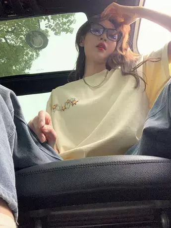 小众美式T恤短袖女夏季宽松新款显瘦欧货大版纯棉设计感重磅上衣商品大图